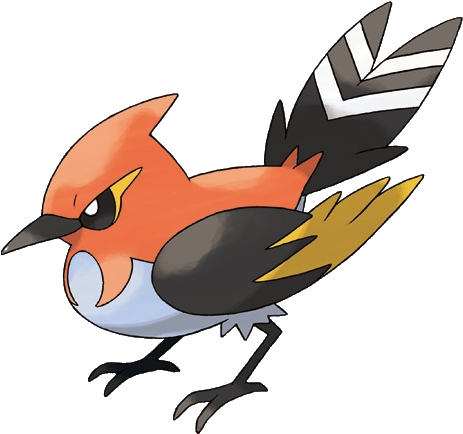 Behind The Pokemon Fletchling, Fletchinder, & Talonflame - Pokemon Fletchinder (500x500)
