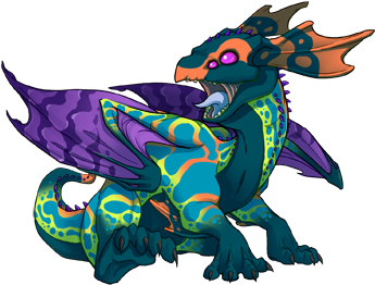 Cerulean/purple/grape Poison/peregrine/spines - Flightrising Skydancer Wings (350x350)