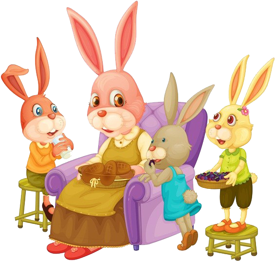 Bunnies Clipart Family - Rabbit Family Clipart (600x594)