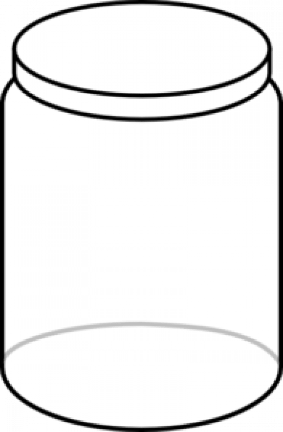 White Jar Clip Art - Jar Clip Art Black And White (579x885)