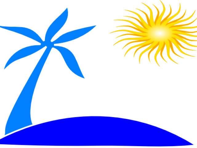 Wallpaper Clipart Island - Palm Tree Beach Logo (640x480)