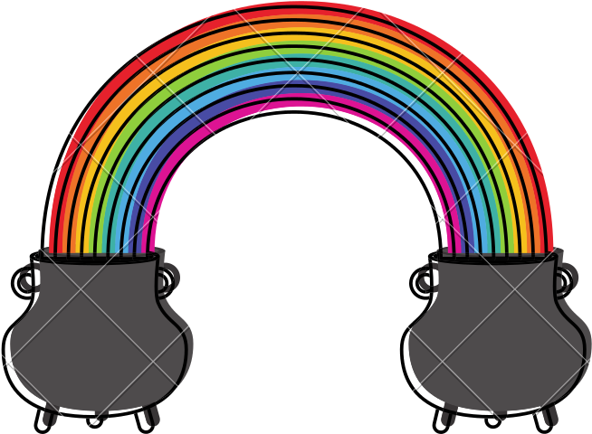 Pots Of Gold With Rainbow - Circle (800x800)