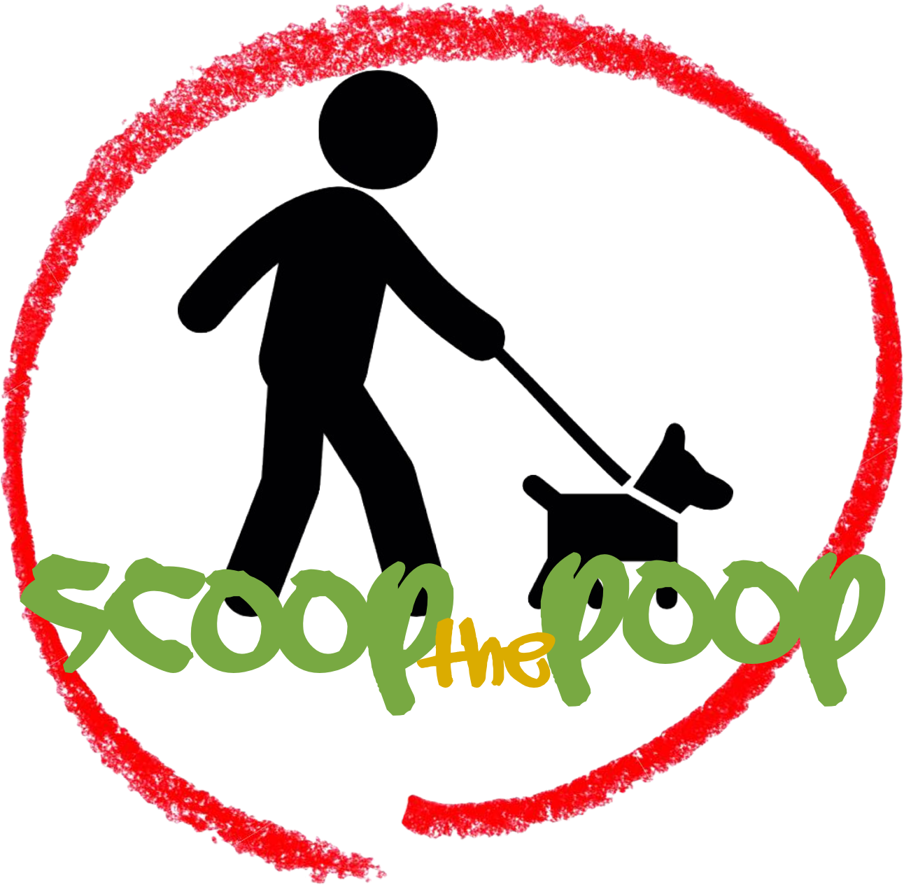 Scoop The Poop - Stick Man Walking Dog (1300x1279)