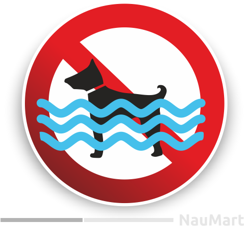 No Dog Swimming In Water Prohibition Warning Sign - No Peeing In Pool Sign Png (500x500)