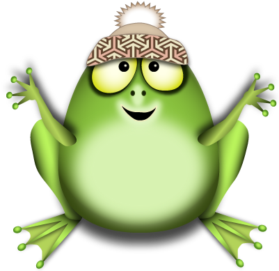 Grenouille Verte Hiver - Cartoon (400x400)