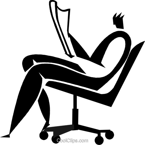 Man Reading A Newspaper In A Chair Royalty Free Vector - Office Chair (478x480)