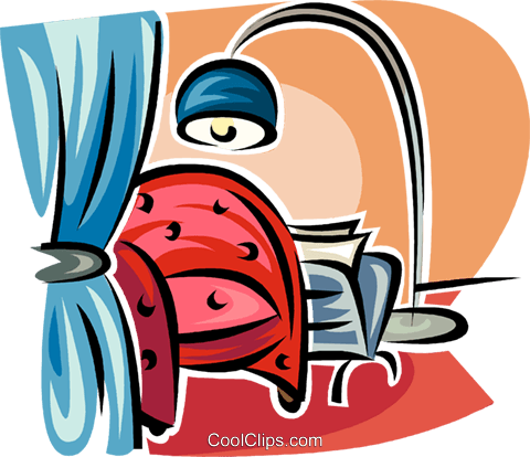 Chair With A Reading Lamp Royalty Free Vector Clip - Chair With A Reading Lamp Royalty Free Vector Clip (480x414)