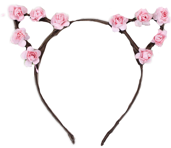 Headband Clipart Rose Crown - Cat Headband Transparent Background (724x629)