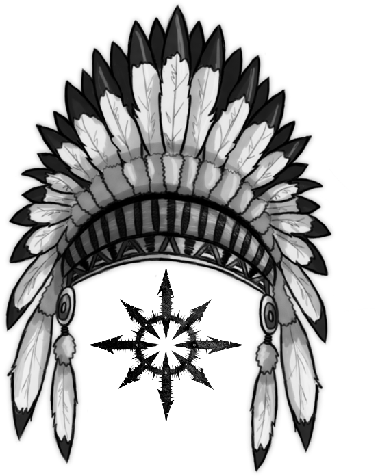 Feather Clipart Indian Headband - Native American Feather Hat Drawing (552x696)