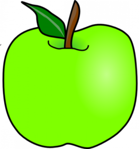 Apple Clipart Bunch - Green Apple Clipart Png (450x484)