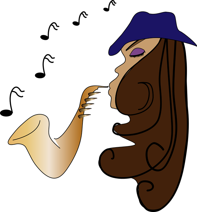 Saxophone Clipart Jazz Musician - Jazz Cartoon Png (669x720)