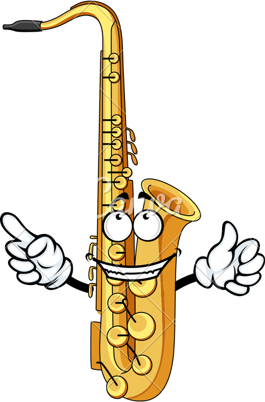 Saxophone Cartoon Character - Saxophone (528x800)