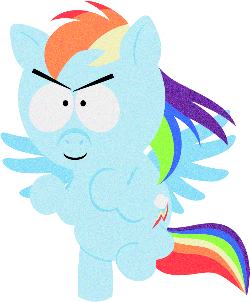 Toonfreak, Backwards Cutie Mark, Rainbow Dash, Safe, - South Park Rainbow Dash (832x1024)