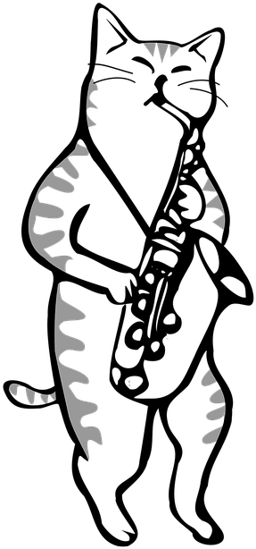 The Saxophone Can Be Used As A Form Of Relaxation Or - Saxophone Cat (480x640)