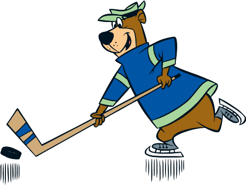 Yogi Bear Playing Ice Hockey - Yogi Bear Hockey (500x386)