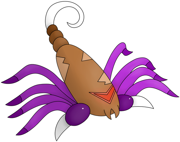 #157 Glowpion, Scorpion Fakemon By Aequlibrium - Illustration (1024x724)