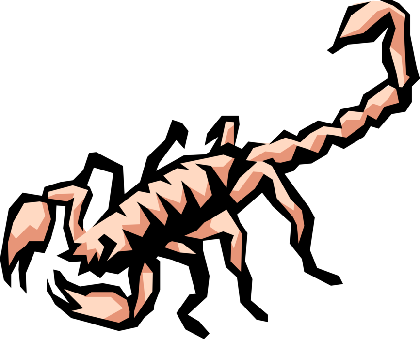 Vector Illustration Of Predatory Arachnid Scorpion - Vector Illustration Of Predatory Arachnid Scorpion (866x700)