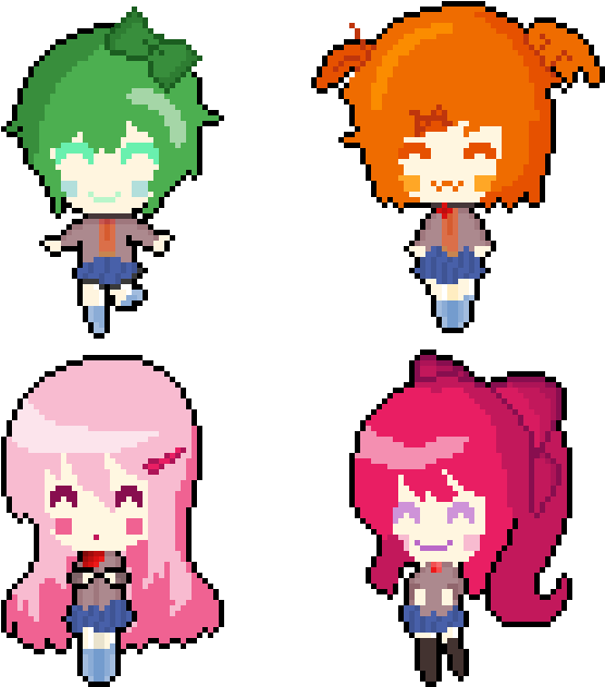 Doki Doki Literature Club By Pieindaskyct06 - Doki Doki Literature Club Pixel Art Grid (640x640)
