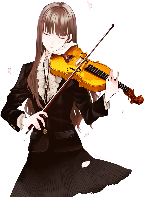 Render Violin - Girl Playing Viola Drawing (600x800)