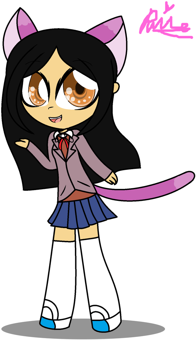 Me In Doki Doki Literature Club By Xxkawailloverchanxx - Cartoon (704x1135)