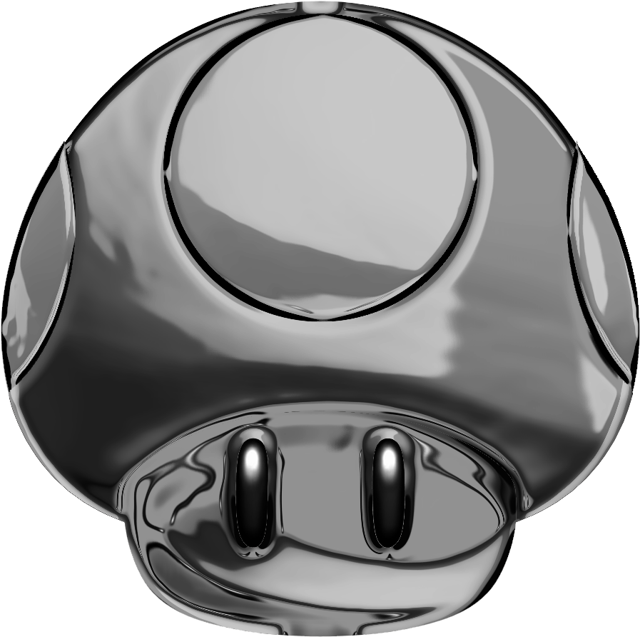 Png Black And White Stock Dog Bed Clipart - Metal Mario Mushroom (1024x1024)