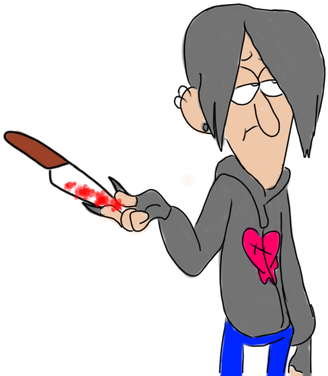 Robbie With Knife By Dragonosaurus-rex - Cartoon (400x400)