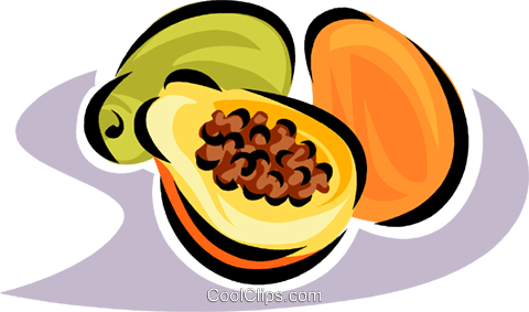 Papaya Royalty Free Vector Clip Art Illustration - Papaya Royalty Free Vector Clip Art Illustration (480x283)