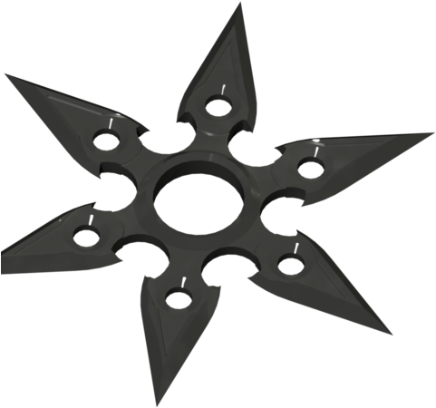 3d Printer Models Shuriken Ninja Star 6 Branches, Loac79 - Throwing Axe (480x480)