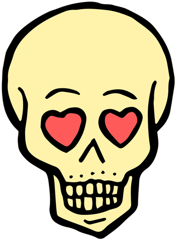 Skull Tattoo Clipart Transparent - Skull Heart Eyes Tattoo (512x512)