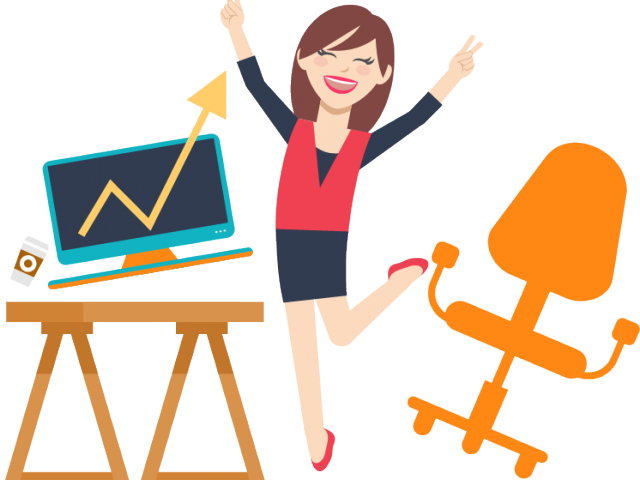 Staff Clipart Coordinator - Clipart Happy Office Worker (640x480)