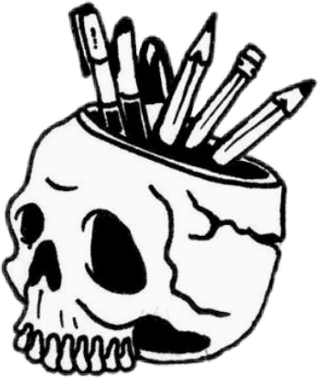 Skull Sticker - Minimal Skull Drawings (1024x1218)