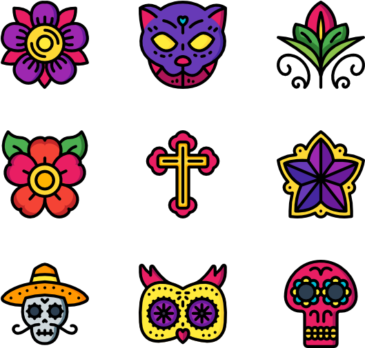 Day Of The Dead - Day Of The Dead Flower Png (600x564)