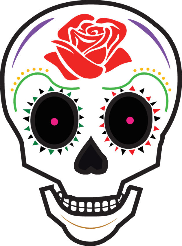 Animated Day Of The Dead Skull (629x850)