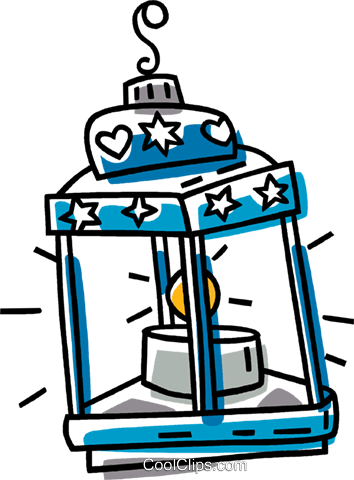Candle In A Decorative Candle Holder Royalty Free Vector - Ramadan Cartoon 2018 Png (354x480)