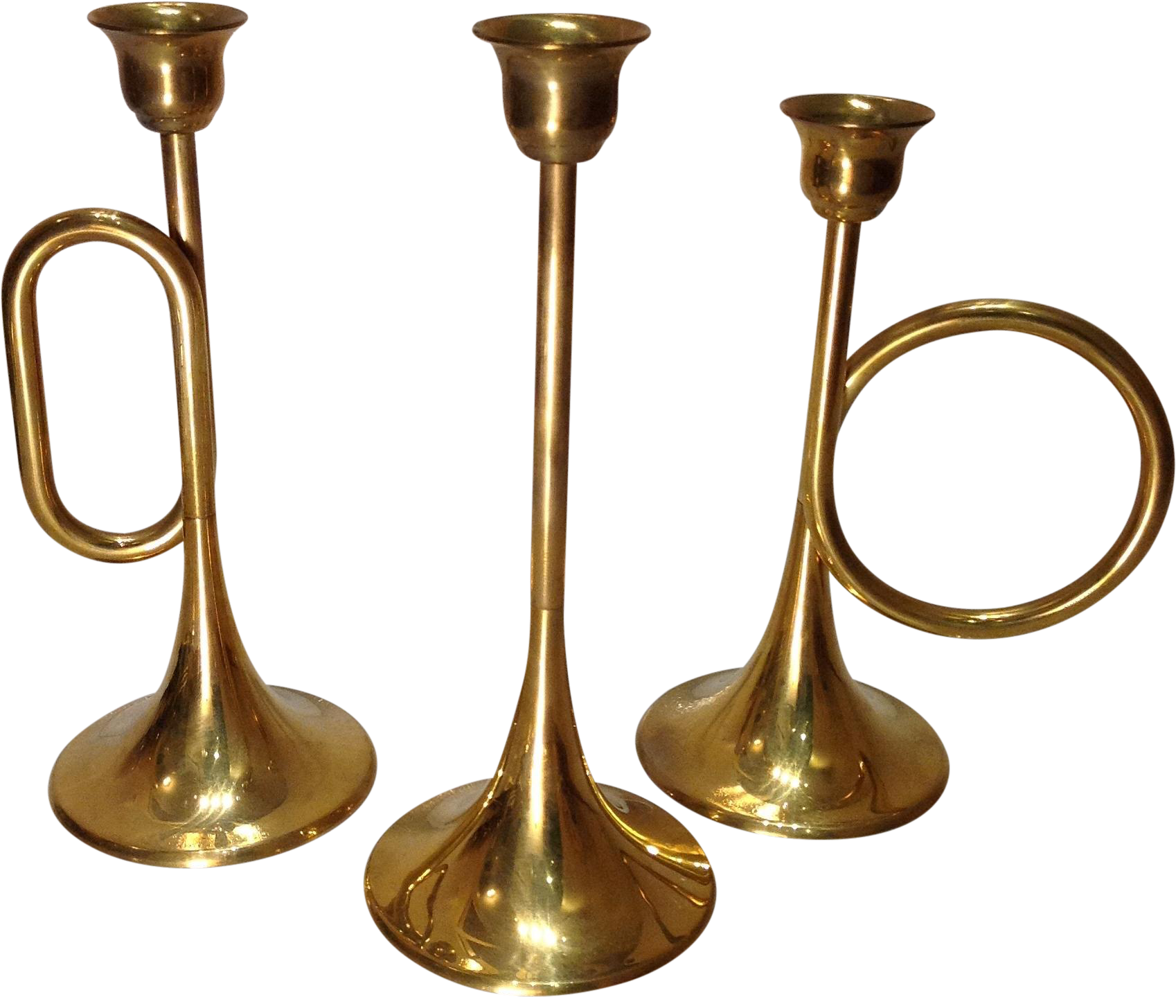 Brass Trumpet Candlesticks Set - Antique (1886x1598)