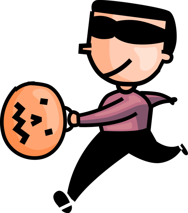 Vector Illustration Of Halloween Trick Or Treater With - Vector Illustration Of Halloween Trick Or Treater With (619x700)