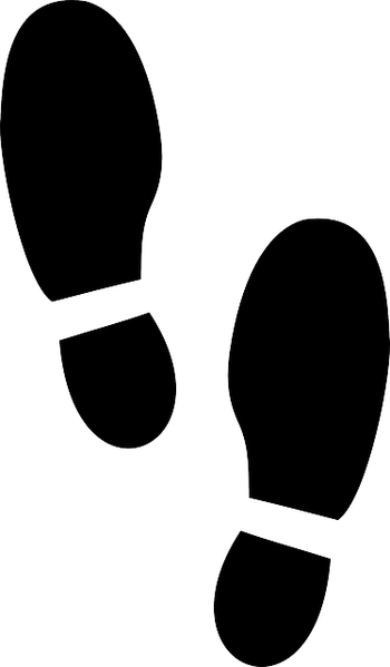 Footprints-151189 640 Templates Printable Free, Free - Shoe Print Clip Art (350x599)
