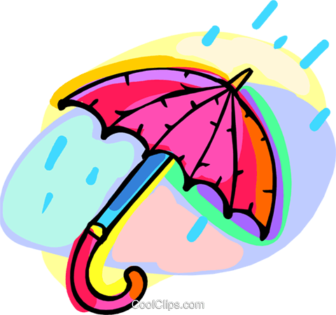 Umbrella With Raindrops Royalty Free Vector Clip Art - Umbrella Clip Art (480x450)
