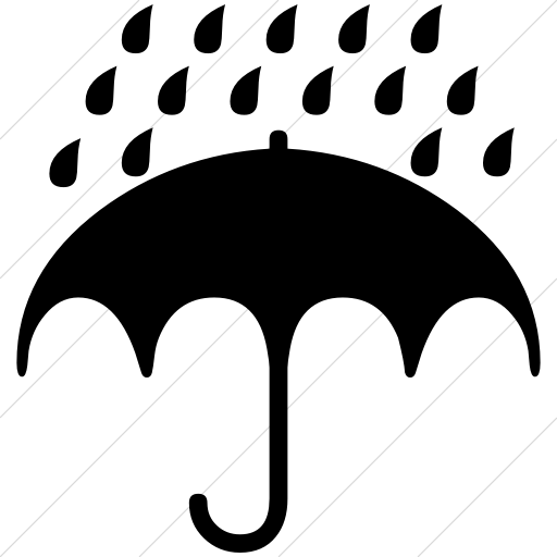 Umbrella Clipart Umbrella Raindrops Pencil And In Color - Umbrella With Rain Icon (512x512)