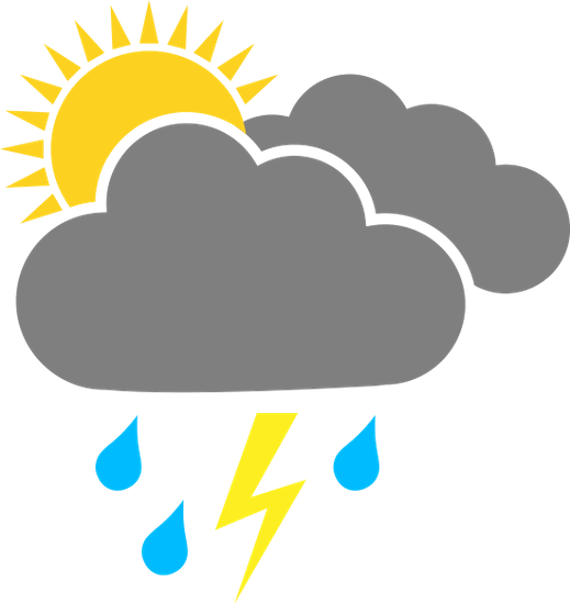 Sun Behind Thunderstorm Cloud - Usa Flag Logo Design (519x550)