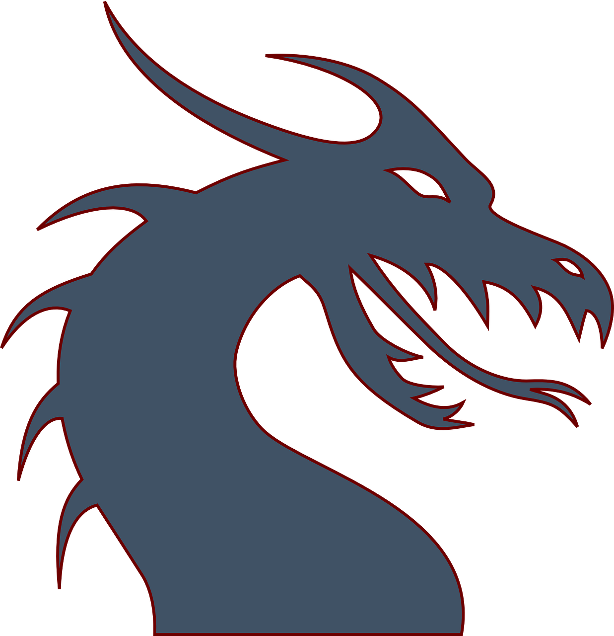 Dragon Head Silhouette (1237x1280)