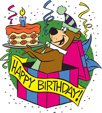 Camping Clipart Family Event - Yogi Bear Birthday Card (350x388)