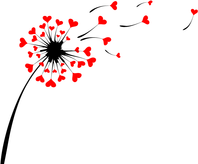 Colored Dandelion Png Image - Dandelion Hearts (792x612)