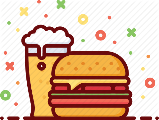 Alcohol Drink Fast Food - Beer And Food Icon (512x386)