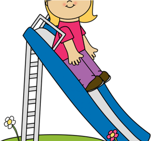 Sliding Cliparts - Girl On A Slide Clipart (640x480)