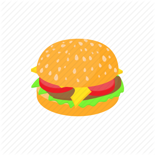 Burger Cartoon Clipart Hamburger Bun - Transparent Cartoon Burger (512x512)