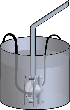 Diaphragm Pump Submersed In A Tank - Diaphragm Pump Submersed In A Tank (291x459)