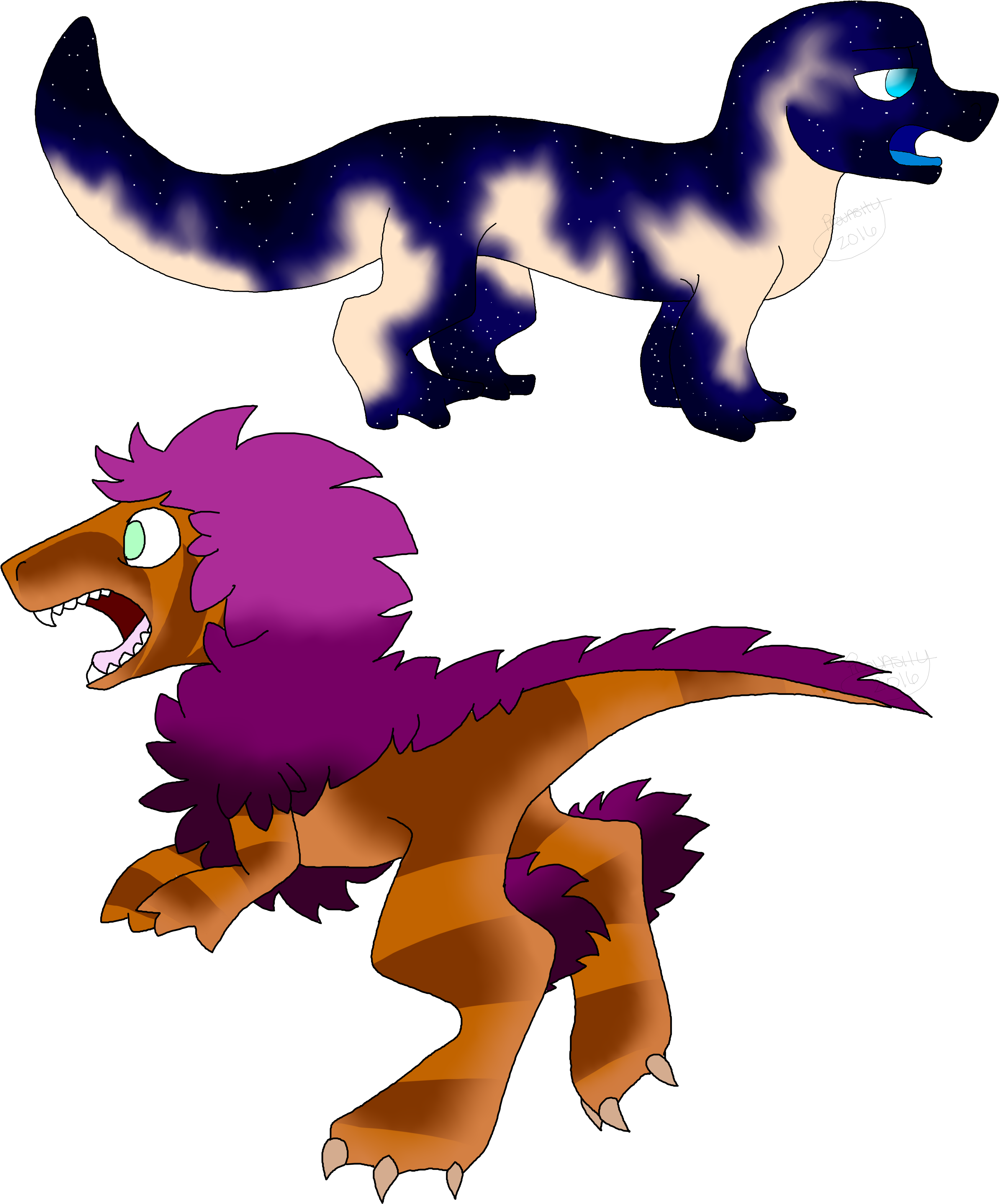 Sleepy Lizard And Screamin T-rex - Cartoon (3440x4560)