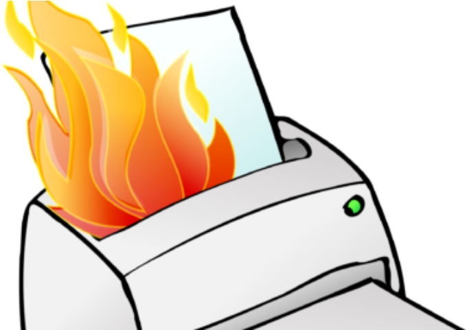 Fax Machine On Fire - Printer Clipart (720x480)