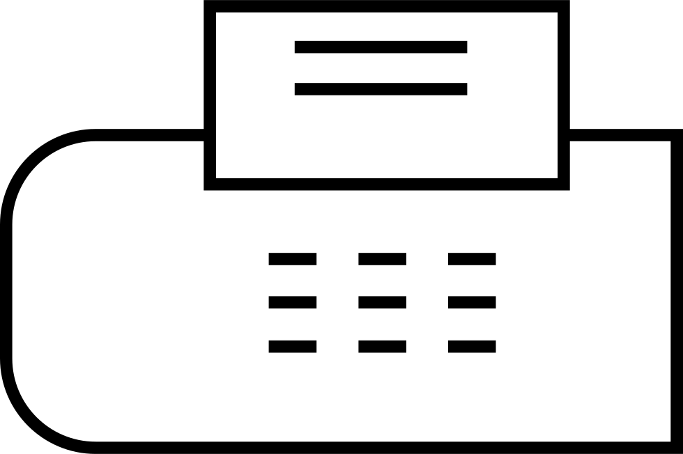 Fax Machine Comments - Line Art (980x652)